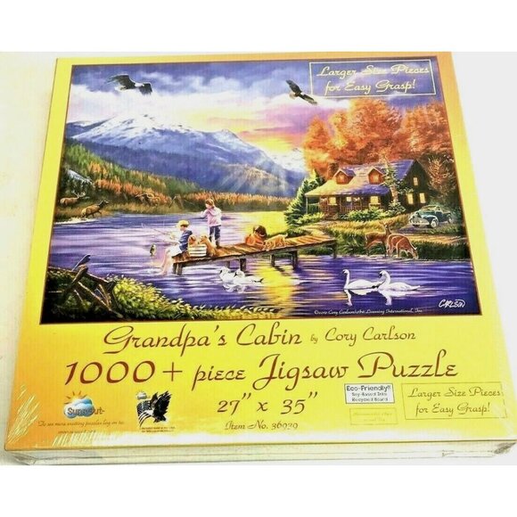 Grandpa's Cabin by Cory Carlson Suns Out 1,000 Piece Jigsaw Puzzle NEW SEALED - Picture 1 of 3
